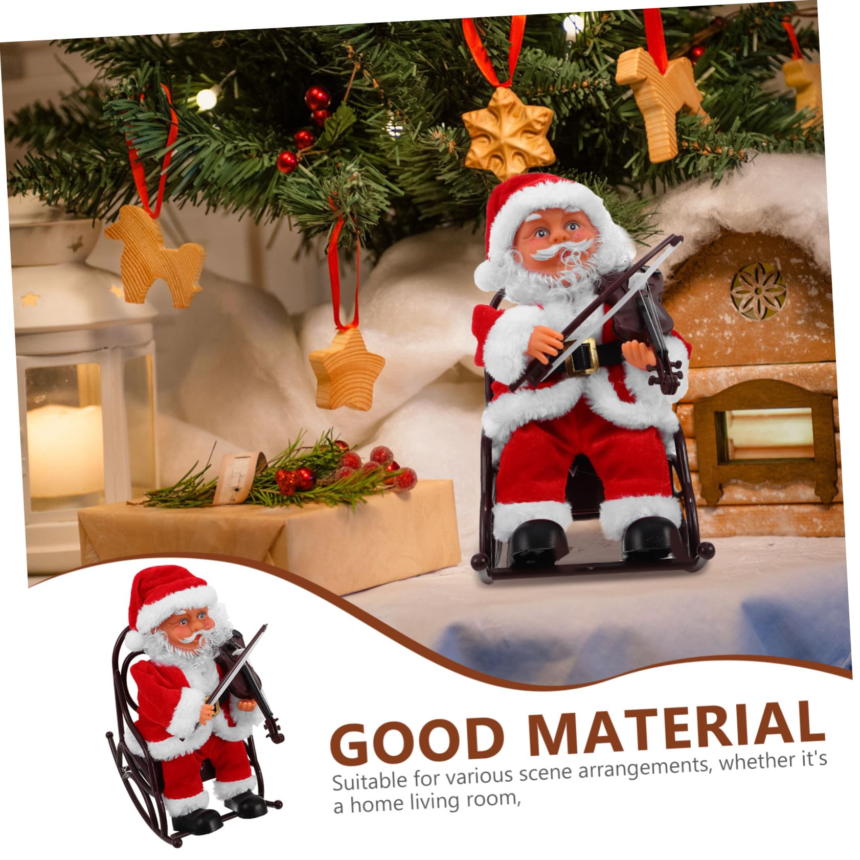 BESPORTBLE Statuina Di Babbo Natale Con Movimento e Musica Giocattolo Elettrico Per Feste Di Natale Decorazione Interattiva Per Casa e Riunioni Familiari