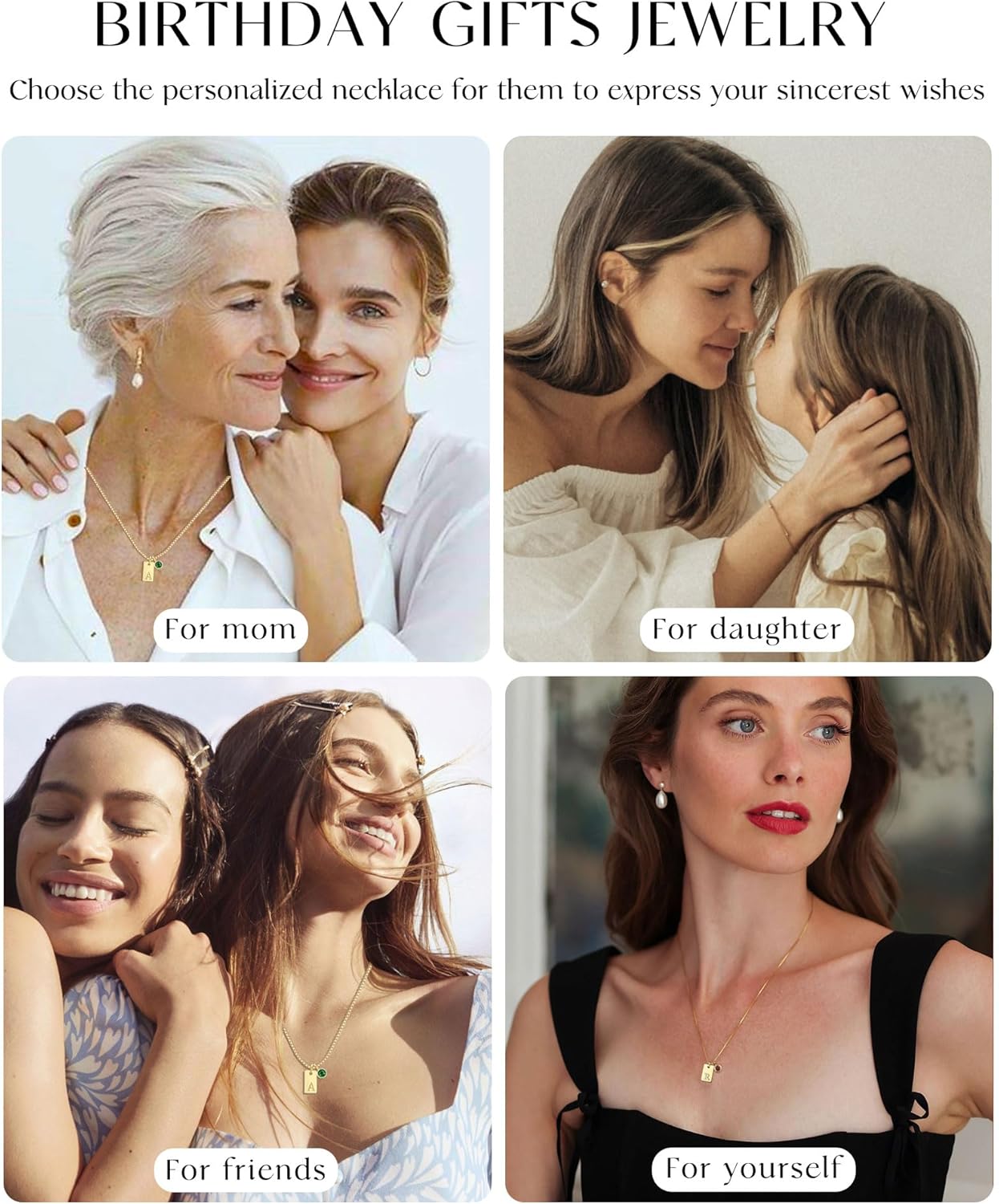 FUNEIA Initial Necklaces for Women Dainty Gold Birthstone Necklace for Women Trendy 14K Gold Plated Letter Necklace Non Tarnish Tiny Emerald Pendant a e s t k m j Necklace Gold Jewelry Birthday Gifts - Image 7