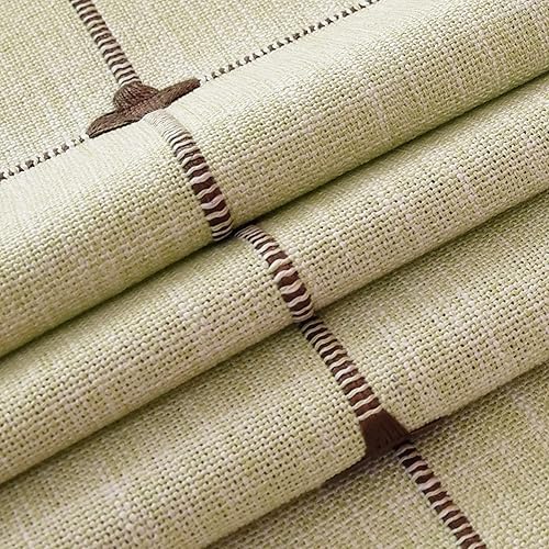 Miniatura 8 de Monibana Mantel ovalado de lino y algodón a cuadros para decoración de mesa de comedor, cocina, 60 x 84 pulgadas