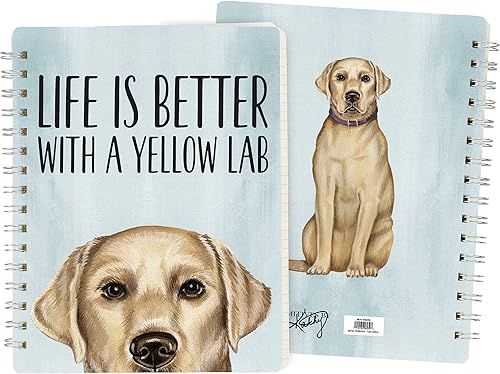 Primitives - Cuaderno espiral de 120 páginas, la vida es mejor con un laboratorio amarillo