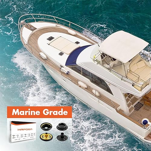 Miniatura 7 de 160 piezas de botones de presión, kit de cierres a presión, cierres de 15 mm de acero inoxidable de grado marino para lonas de barco, cierres de