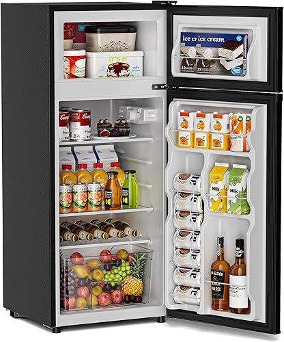 Miniatura 6 de Tehanld - Refrigerador de doble puerta con congelador, mininevera para dormitorio, oficina, residencia de estudiantes y apartamento, refrigeradores