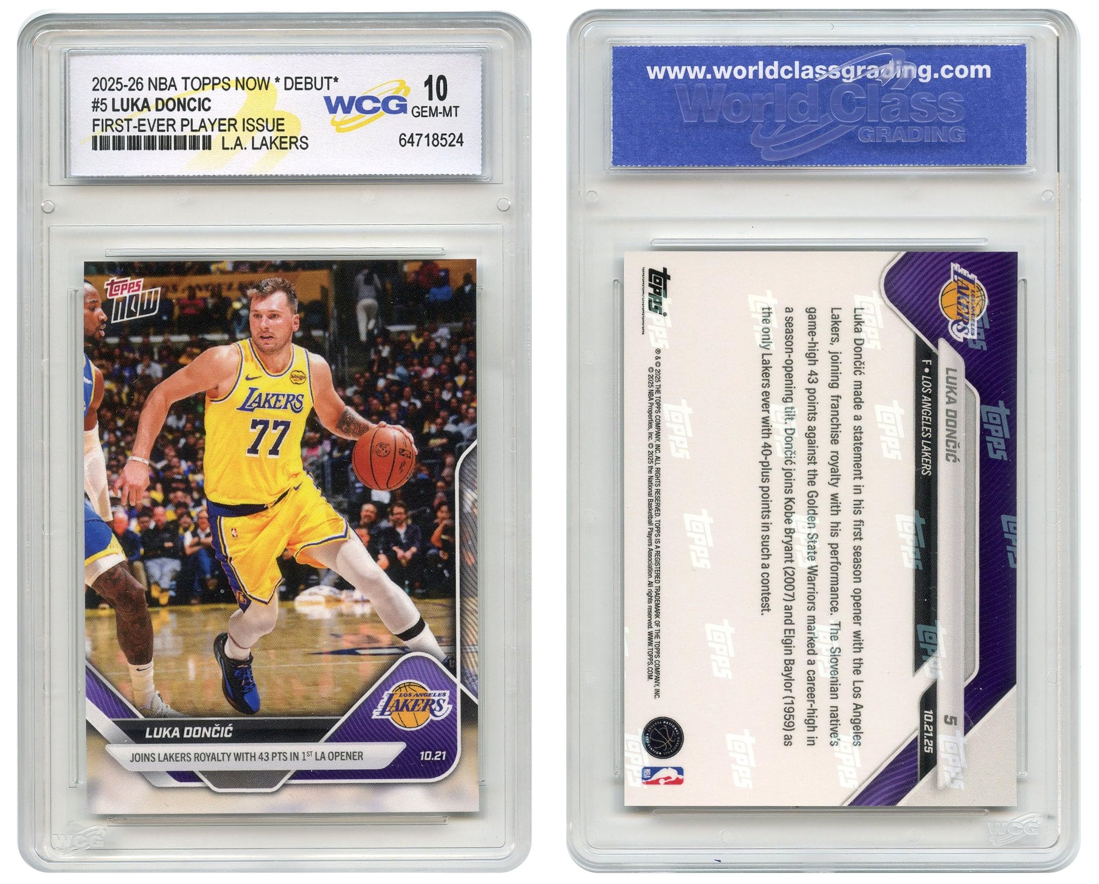 Amazon.com: 2025-26 NBA Topps Now Debut Luka DONCIC Los Angeles