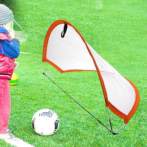 Miniatura 9 de FAVOMOTO Mini red de portería de fútbol portátil para entrenamiento al aire libre, puerta de fútbol, juego deportivo naranja para práctica de