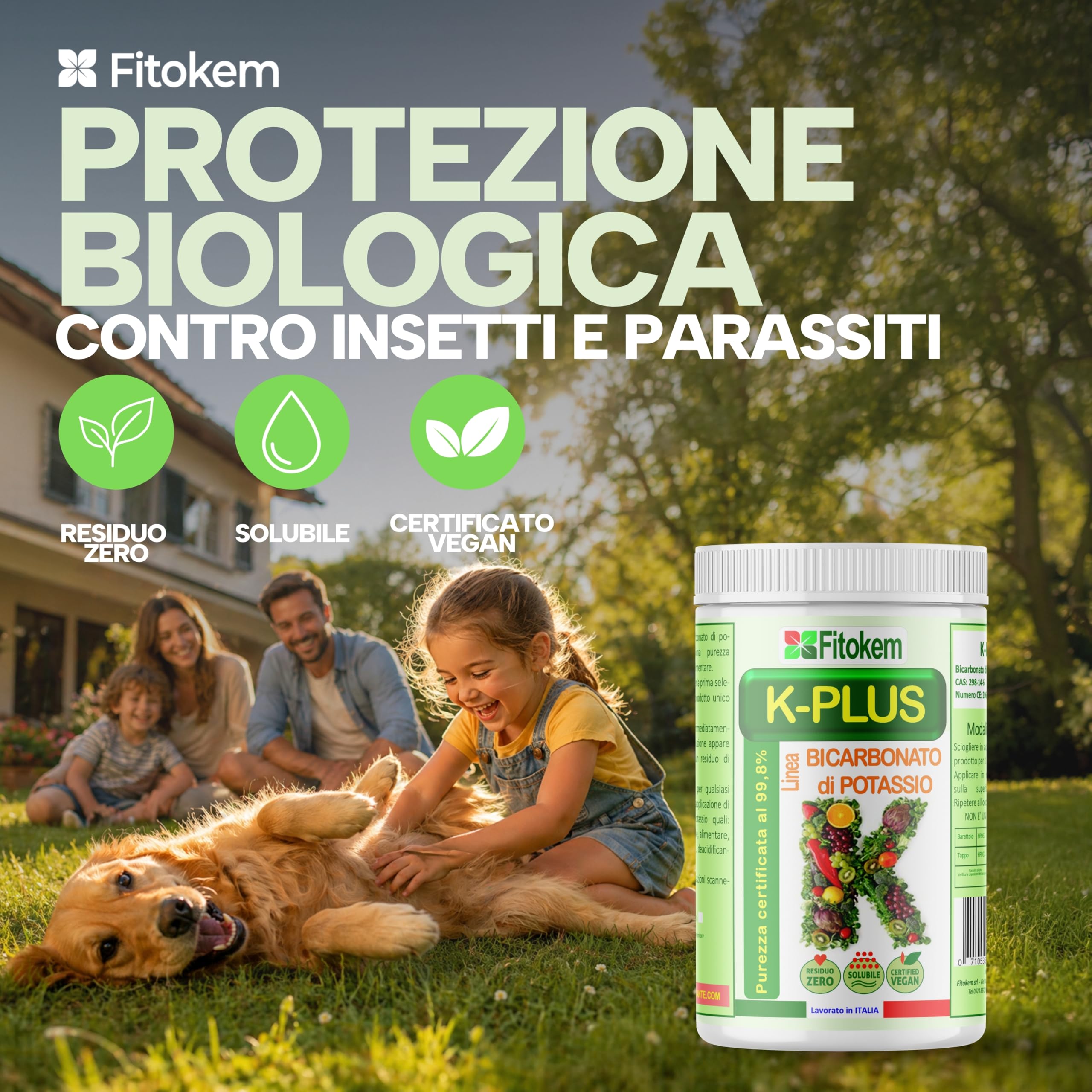 Fitokem K Plus Bicarbonato di Potassio 1KG Fertilizzante Fungicida Universale per Piante