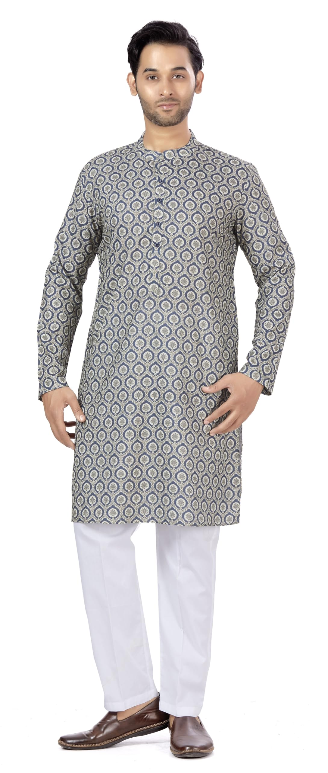Studio Shringaar Men's Cotton Relaxed Fit Straight Kurta