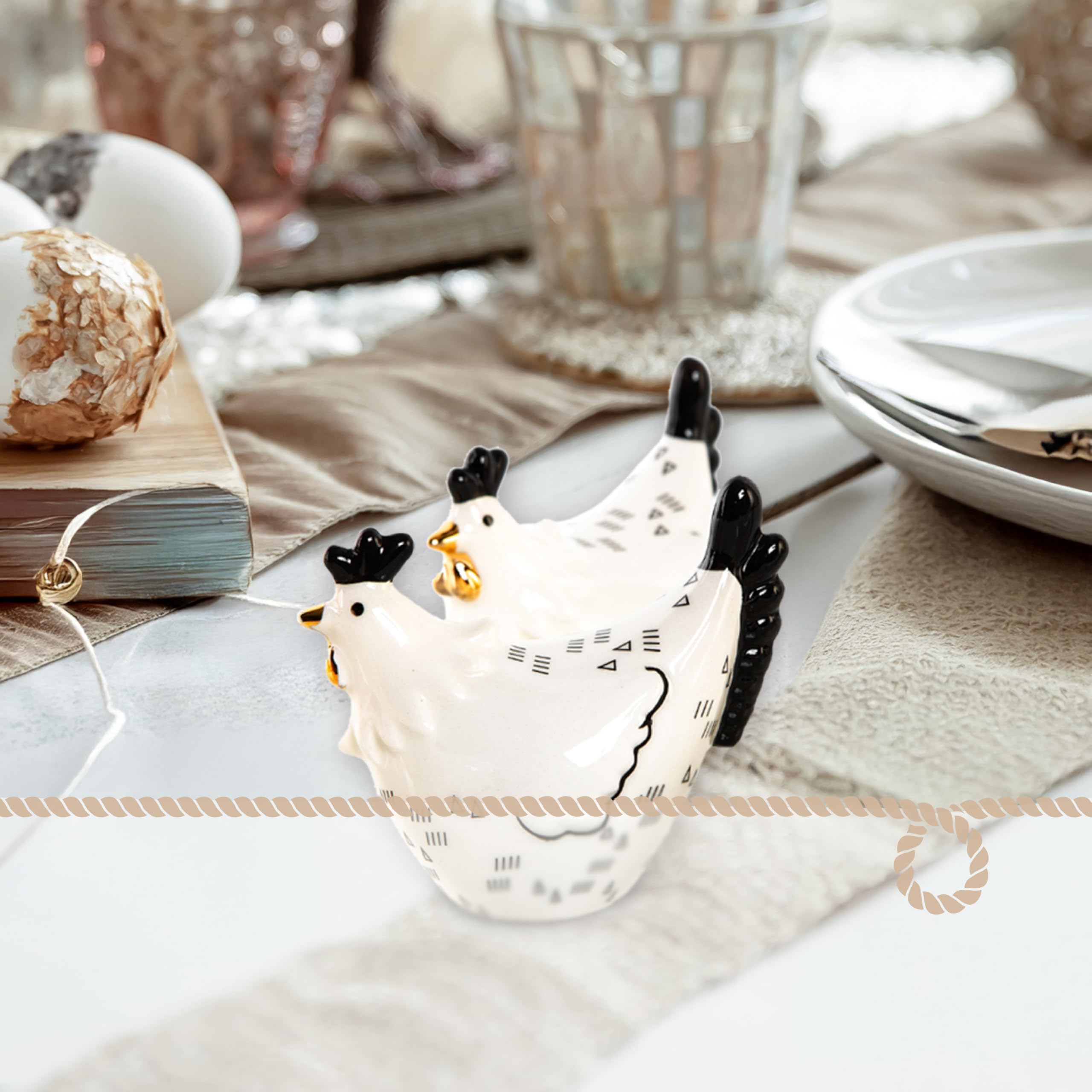 Coppia Uccelli Decorativi In Ceramica - 7x9cm Per Primavera E Pasqua - Foto 8