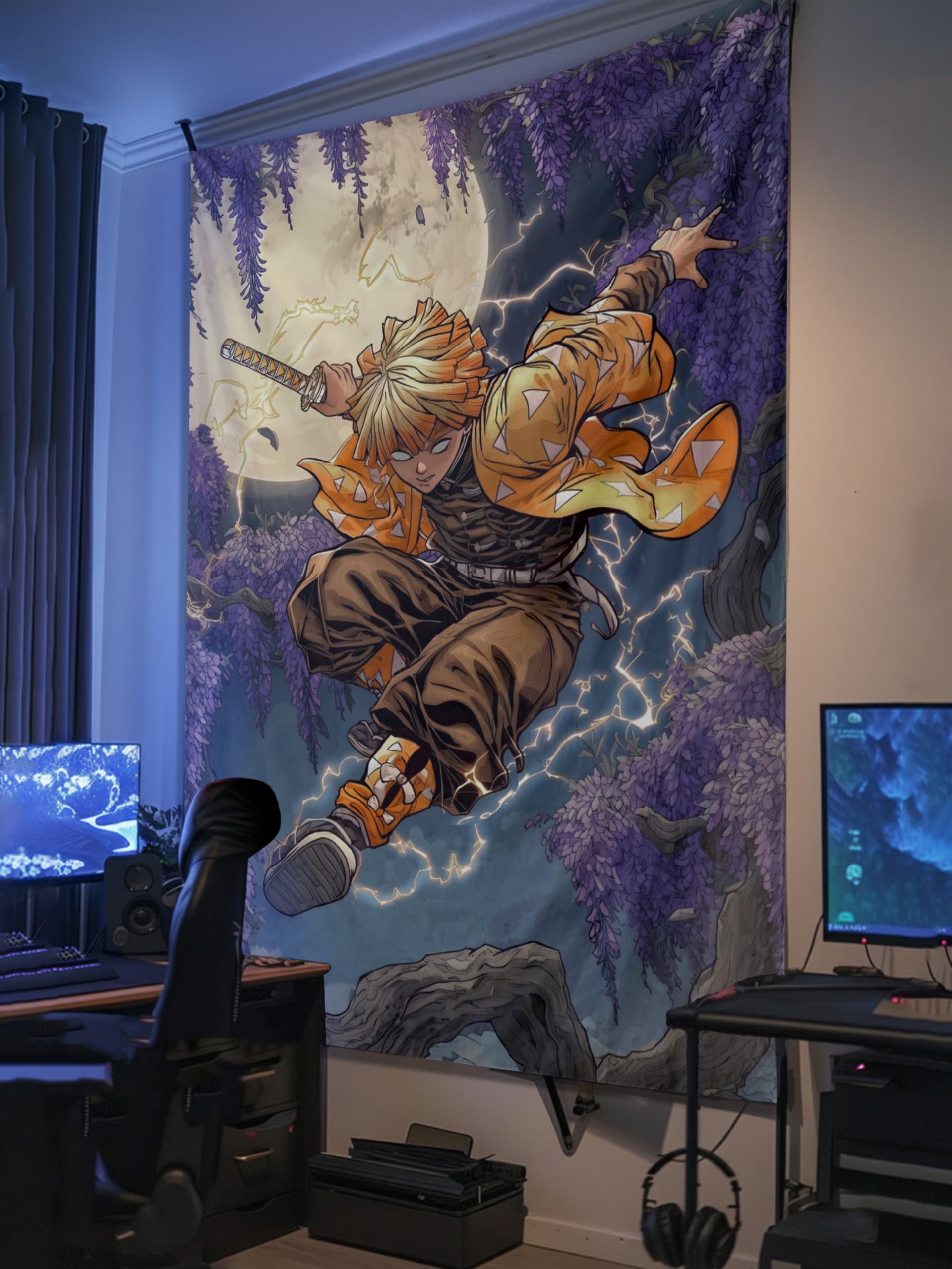 Thunder Warrior Anime Tapestry - Wall Decor -4