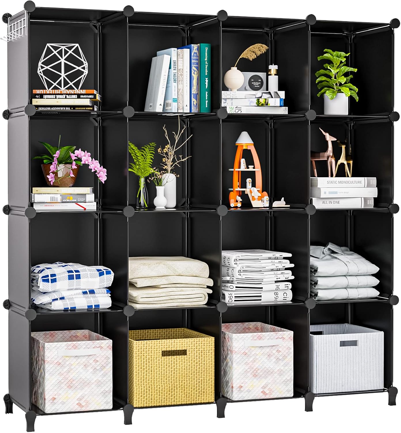 Neprock 16-Cube Closet Organizer and Clothing Storage Shelf