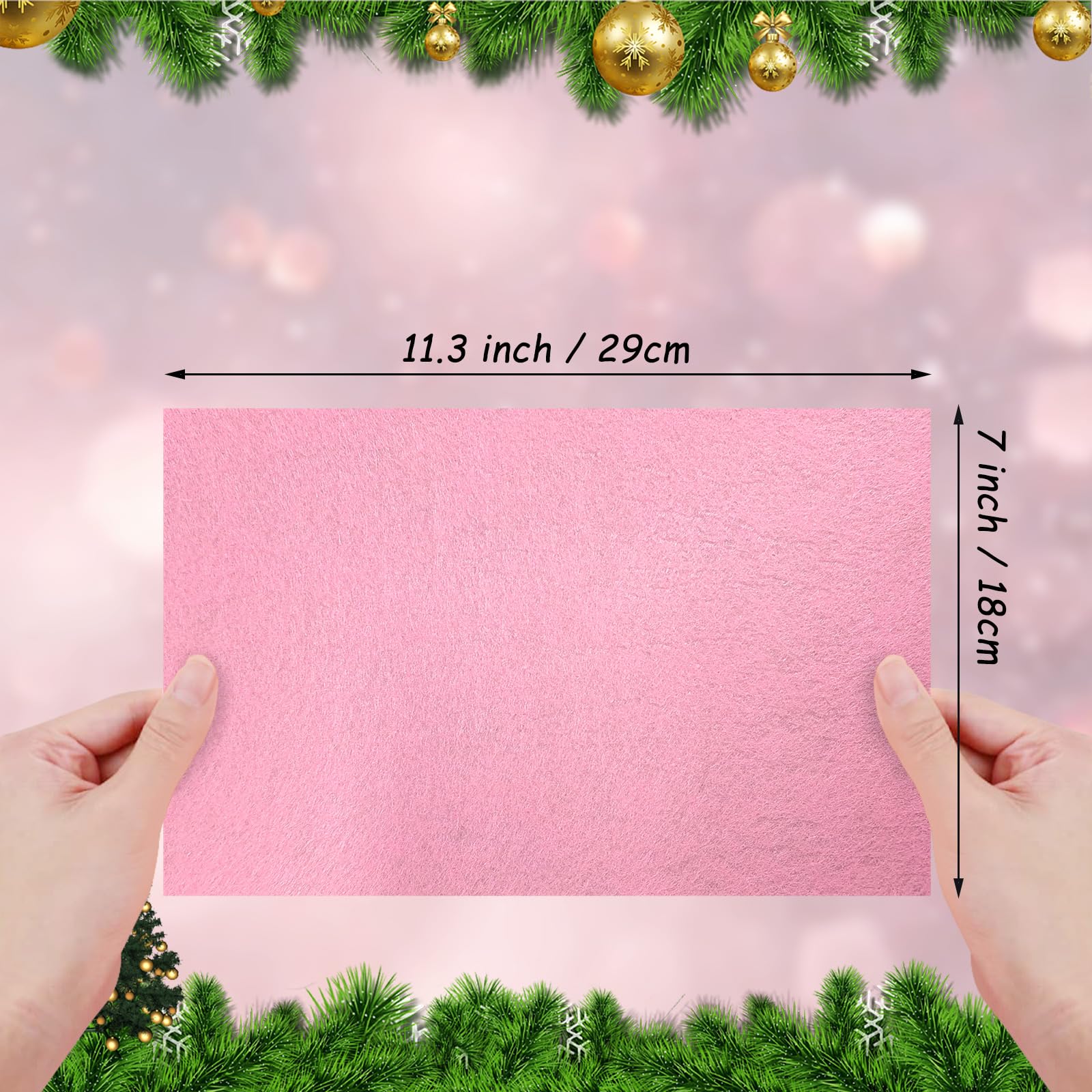 Jtnohx Stiff Felt Sheets, 11 Pcs Felt Fabric, 17.78×28.7cm Colour Fabric Square for Crafts Craft Material for Sewing (Pink) - Image 3