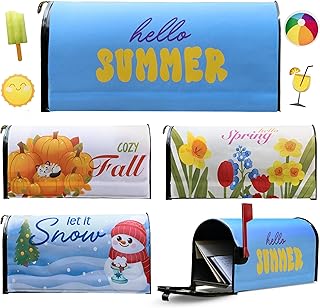 Magnetic Mailbox Covers - Magnetic Mailbox Cover with Beautiful Welcome Sign Design - Weather and UV-Resistant Decor for 18" x 21" (Pack of 4)