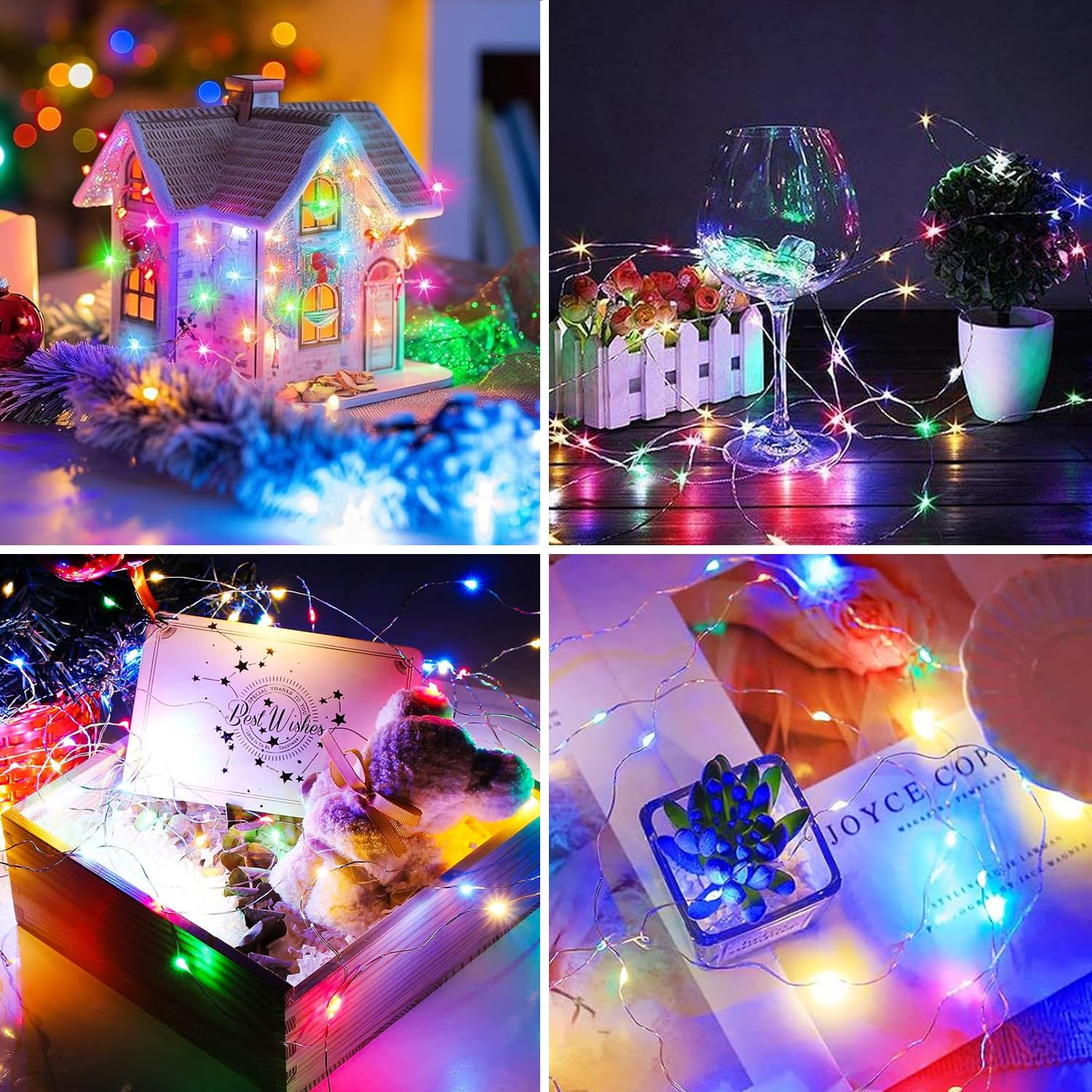 Guirlande Lumineuse à Piles, 1M 10 LED Mini Guirlande LED Fil de Cuivre Fairy Lights , pour Décoration Blanc Chaud (10) ,yd - Maison