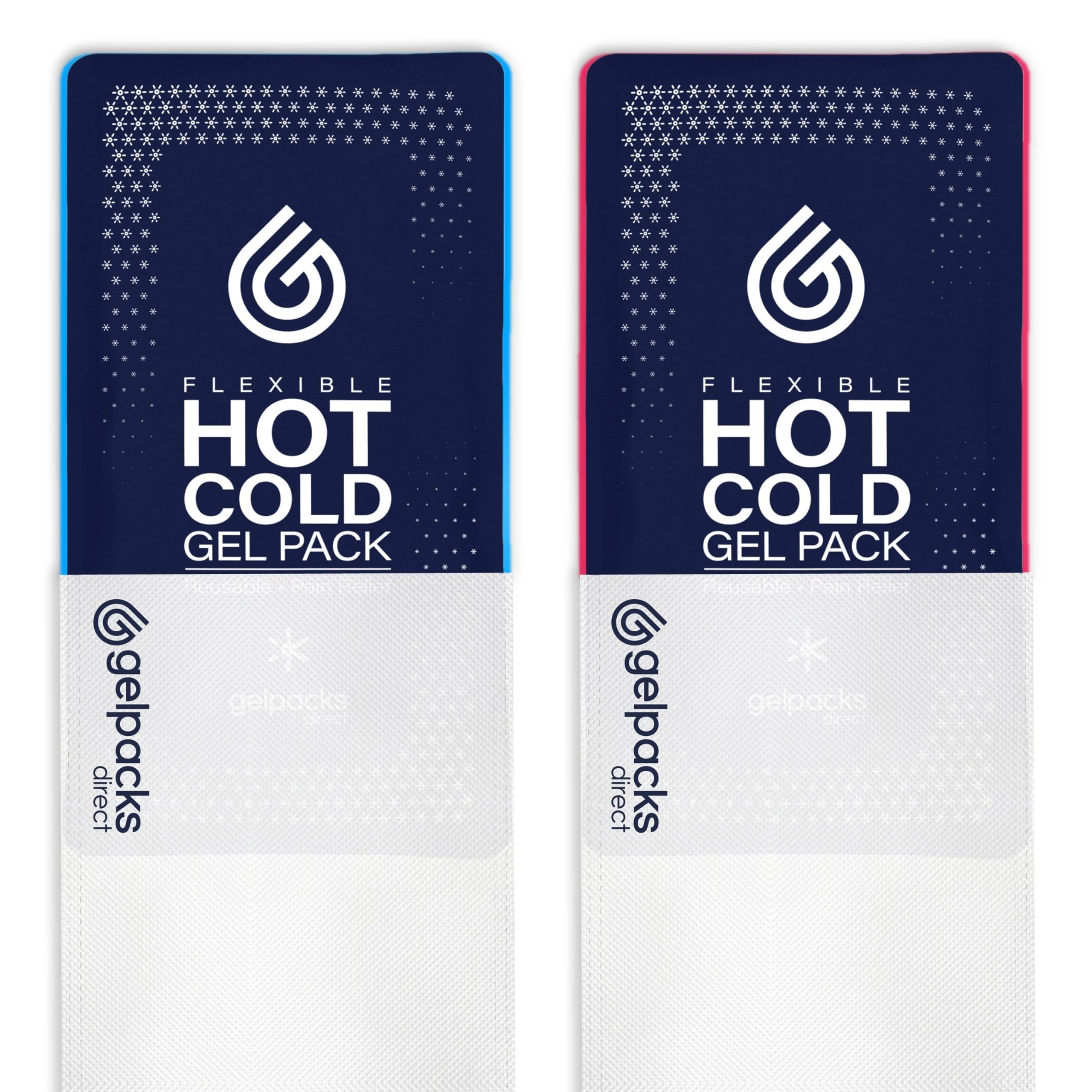 Reusable Hot & Cold Replacement Gel Pack with Non-Woven Sleeve (Pack of 2 - Medium) for Sports Injuries, Chronic Pain, Joint Stiffness, Swelling, Pain Relief & More.