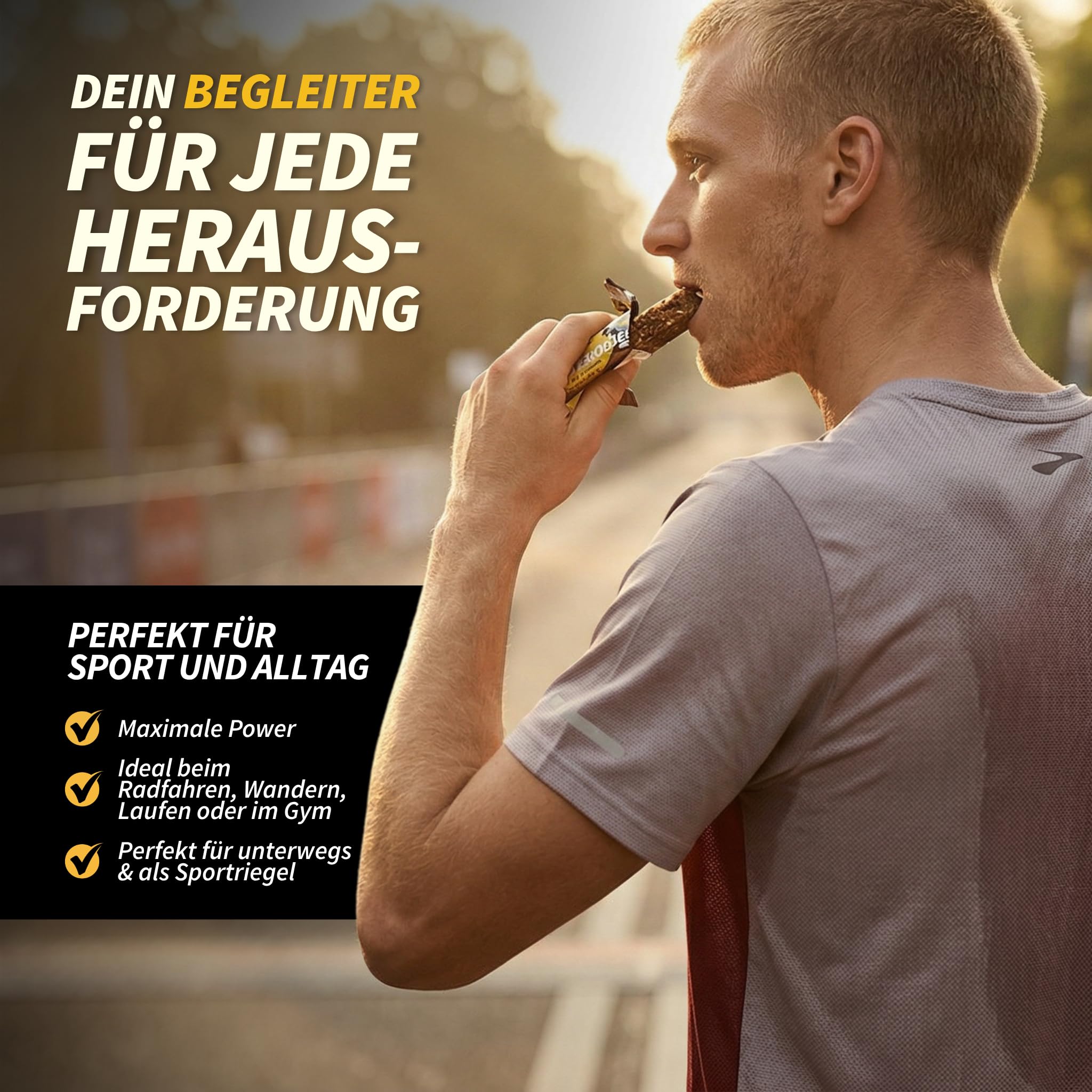 AEROBEE Energieriegel Probierpaket – 2x Honig, Erdnuss & Kakao + 2x Honig & Kaffee (12 mg Koffein) – Haferriegel ohne Zuckerzusatz – Natürlicher Powerriegel für Sport, Wandern & Büro – 4 x 50 g