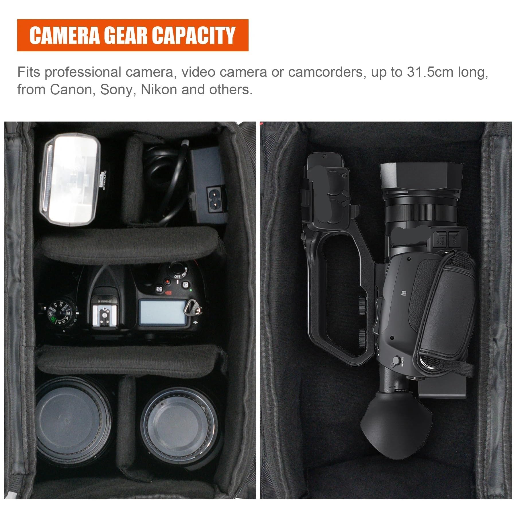 Mochila Fotografia Bolsa for cámara digital de fotografía gran capacidad Mochila impermeable for hombros DSLR