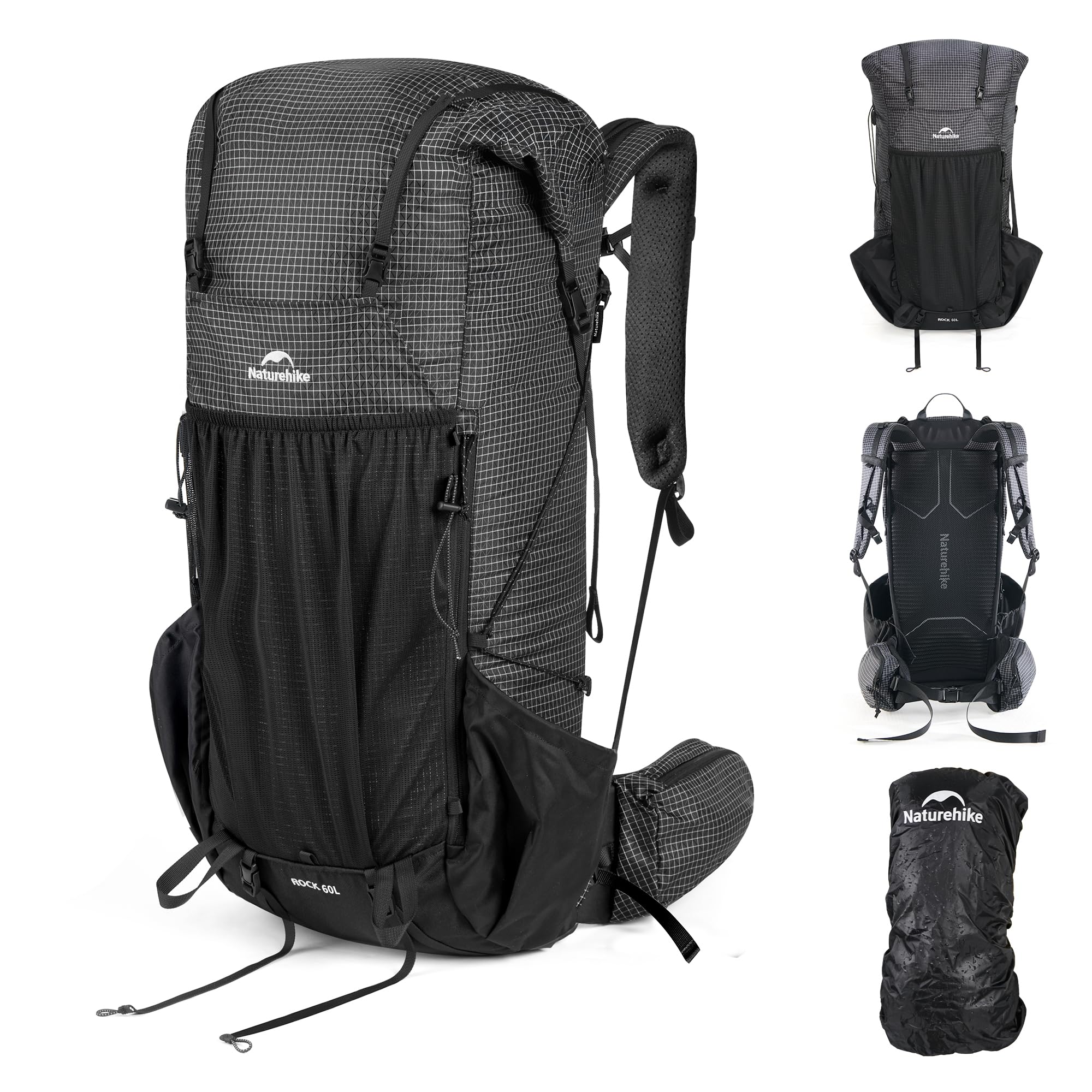 Naturehike Rock 2.0 Upgraded 30/45/60L Mochila con marco interior, mochila de senderismo para hombres y mujeres con funda impermeable mochila de senderismo para actividades al aire libre, camping