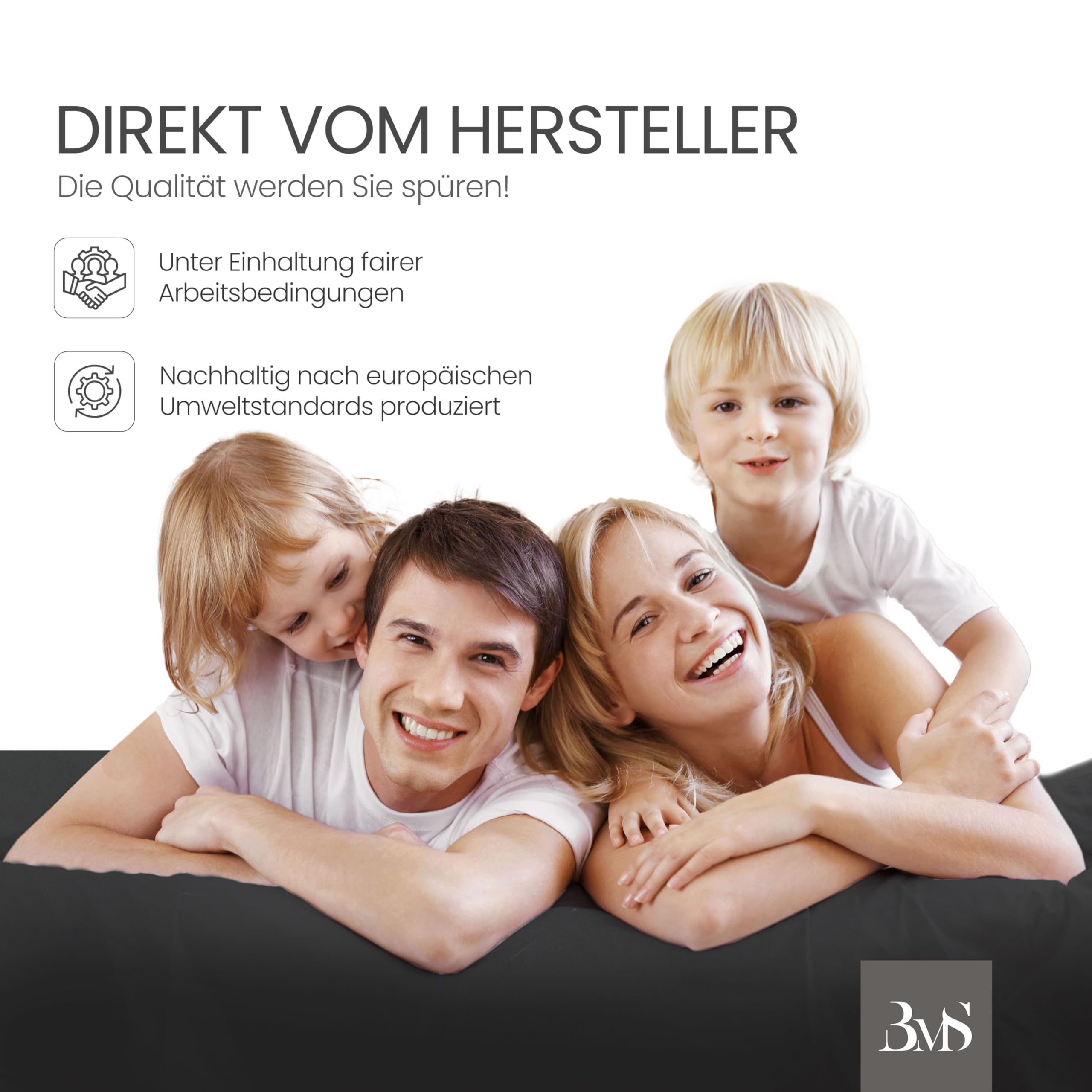 Bettwaesche-mit-Stil Familienbett Spannbettlaken Jersey Spannlaken Spannbetttuch (270x200-280x200 cm, Matratzenhöhe bis 35cm, Anthrazit) Gewicht: 180g/m², 90% Baumwolle 10% Elasthan