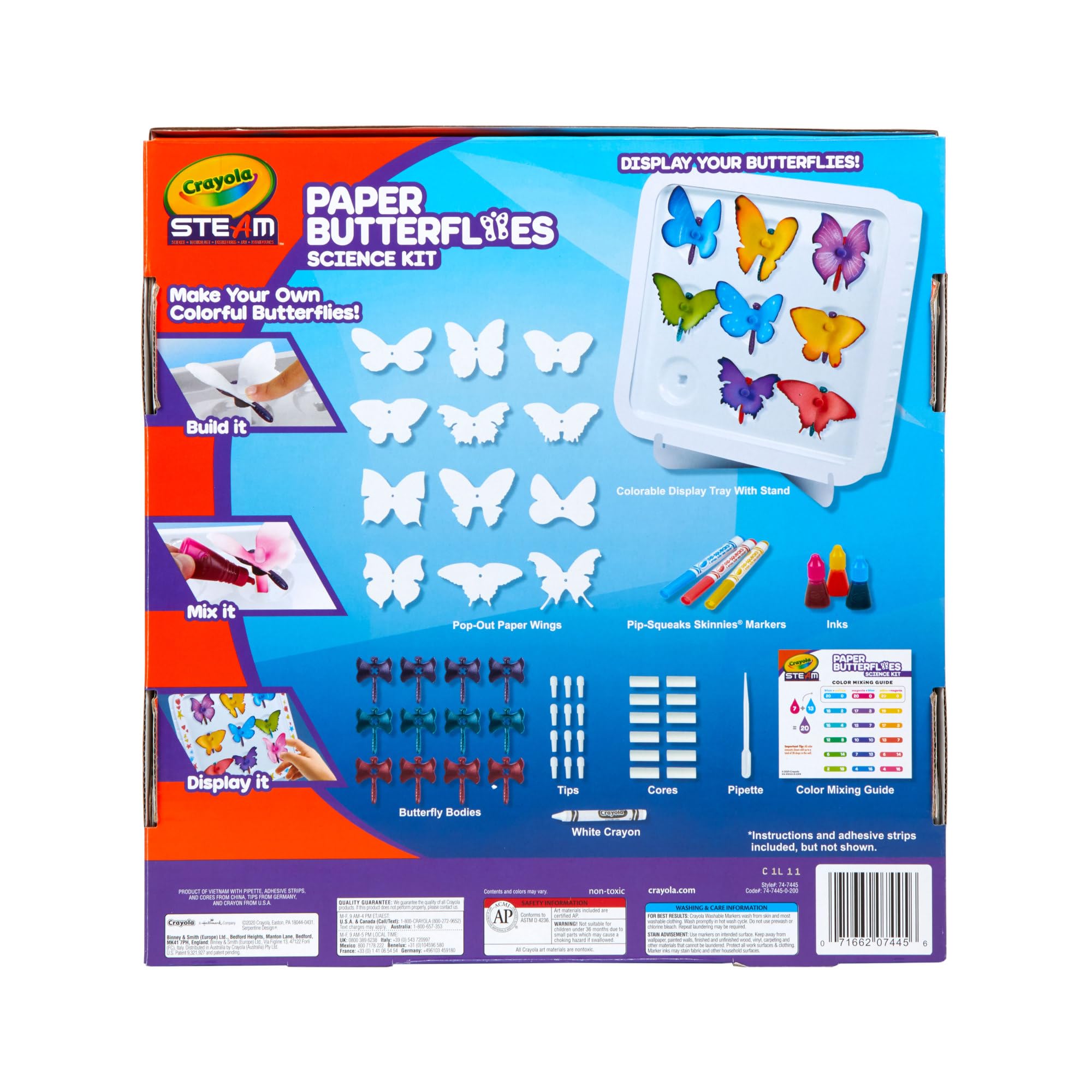 Crayola Paper Butterfly Science Kit STEAM Spielzeug Geschenk für Kinder Alter 7 8 9 10