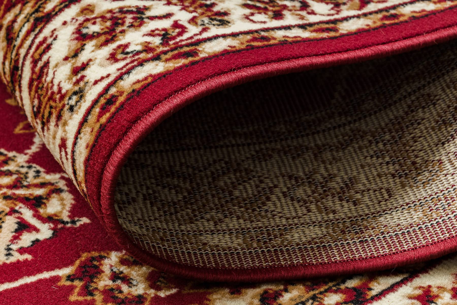 rugsx Tapis de Couloir BCF MORAD KLASYK pour la Cuisine, Le Hall, Le Couloir, l'entrée, Solide, Classique Bordeaux 70x220 cm
