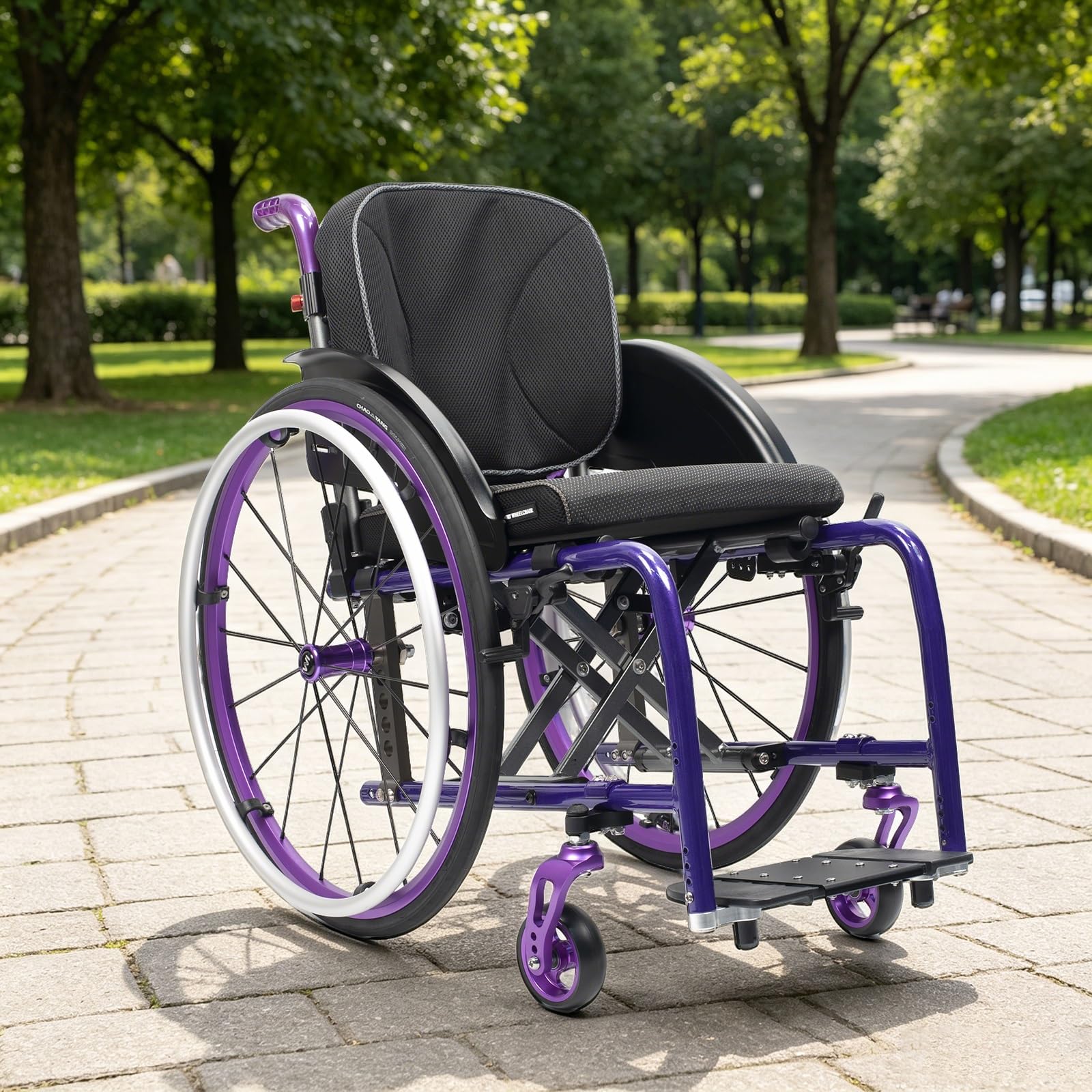 Silla de Ruedas Deportiva Manual Plegable,Ultraligera de Aleación de Aluminio, Transporte Fácil,sillas de ruedas manuales autopropulsadas,liberación rápida(D,Seat width 38cm/15in)
