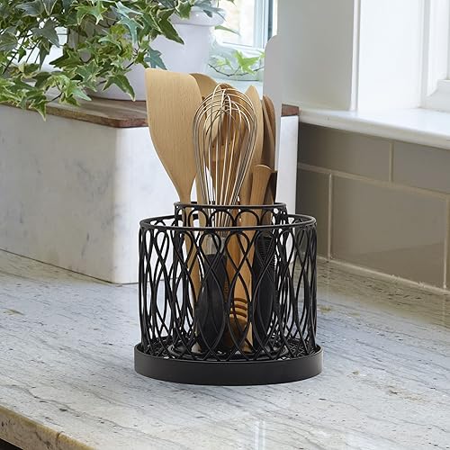 Miniatura 5 de Gourmet Basics by Mikasa Twist Loop - Organizador giratorio para utensilios, 2 niveles, color negro