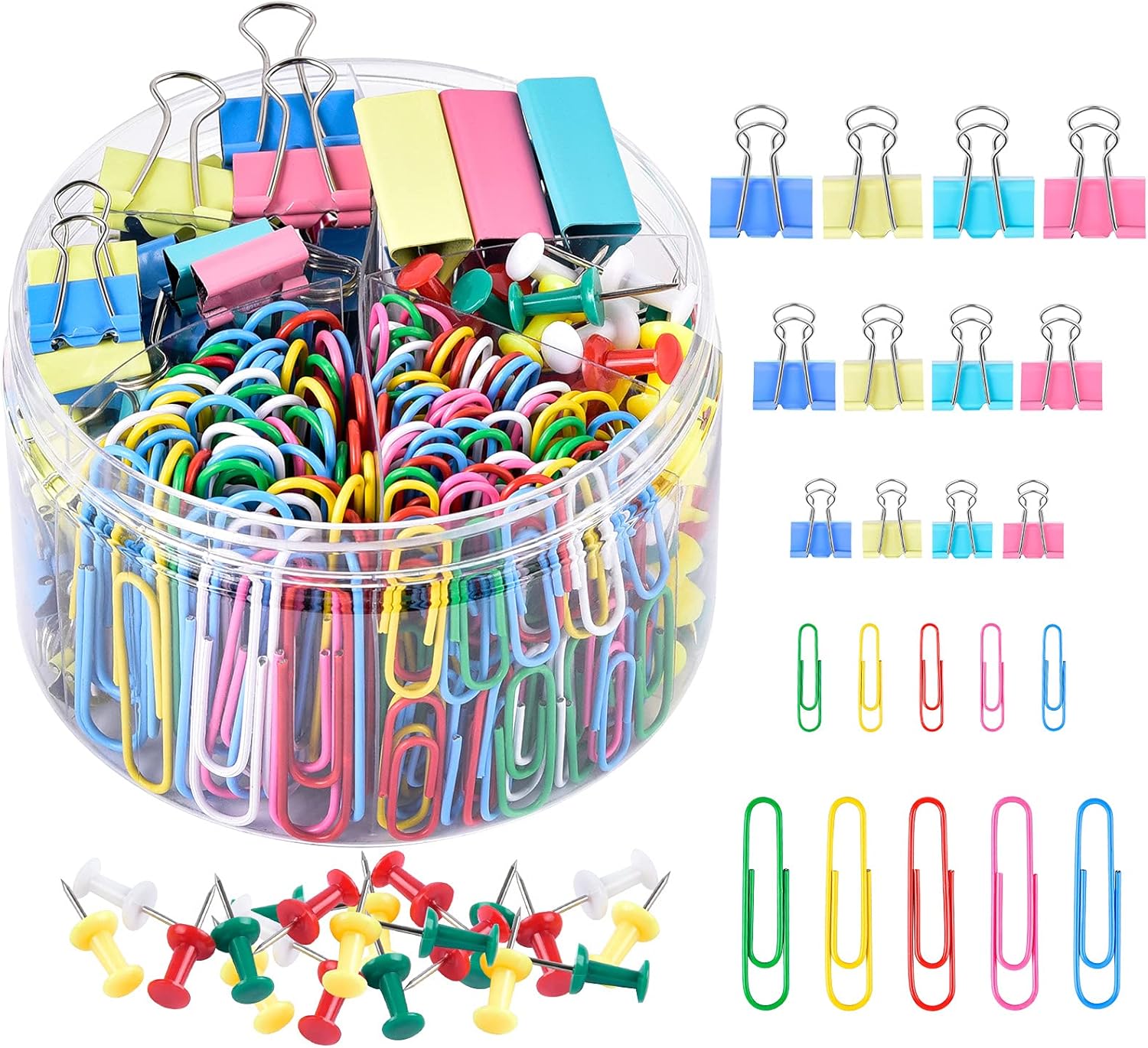 Binder Clips Paper Clips, Sopito 260pcs Assorted Sizes Office Clips Set
