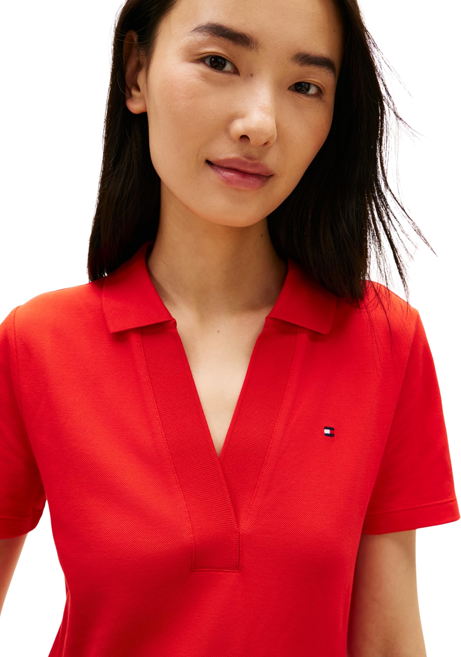 Tommy Hilfiger Donna Abito a Polo Slim Fit V-Neck Corto