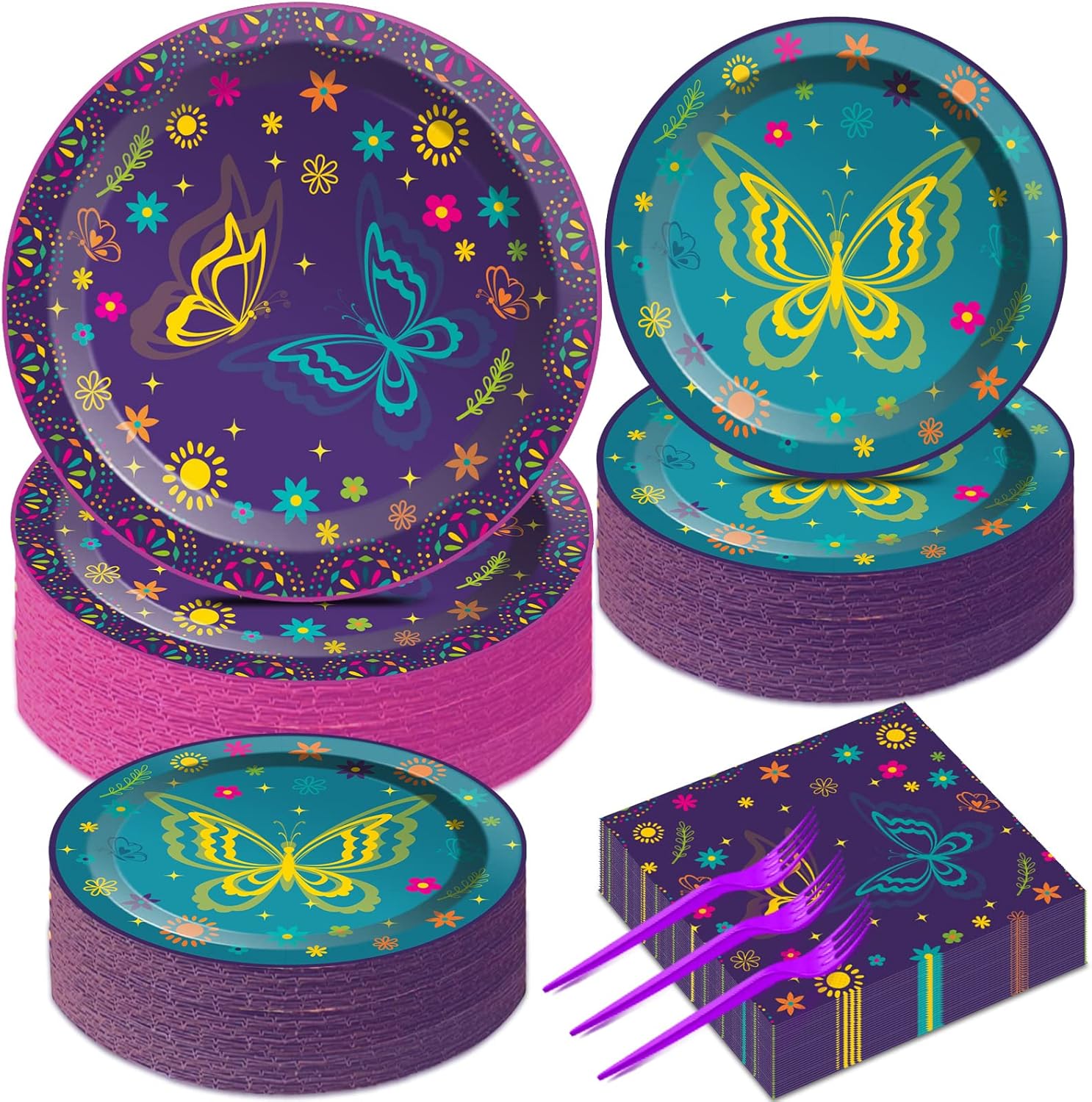 gisgfim 50 Guests Magic Movie Birthday Party Supplies Set Magic Movie Party Decoration Magic Movie Party Tableware Paper Plates Napkins for Boy Girl Birthday 200 PCS