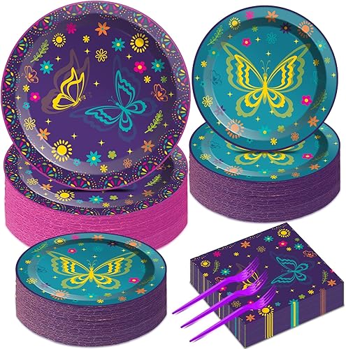 Juego de suministros para fiesta de cumpleaños de películas mágicas para 50 invitados, decoración de fiesta de película mágica, vajilla de papel,