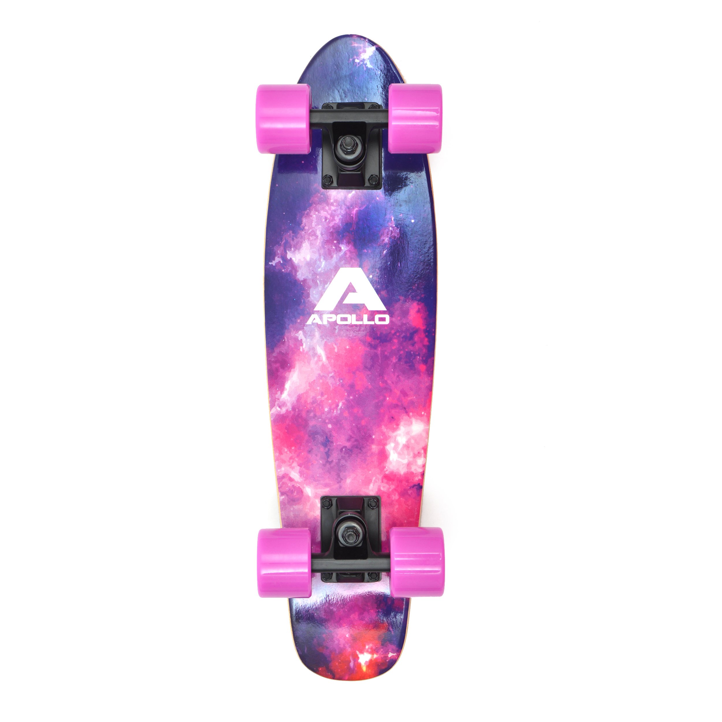 Apollo Monopatín Niño Vintage Mini Cruiser Skateboard Tabla Completa 57,15 cm Mini Skate Madera con Ruedas LED Edad 8 Años