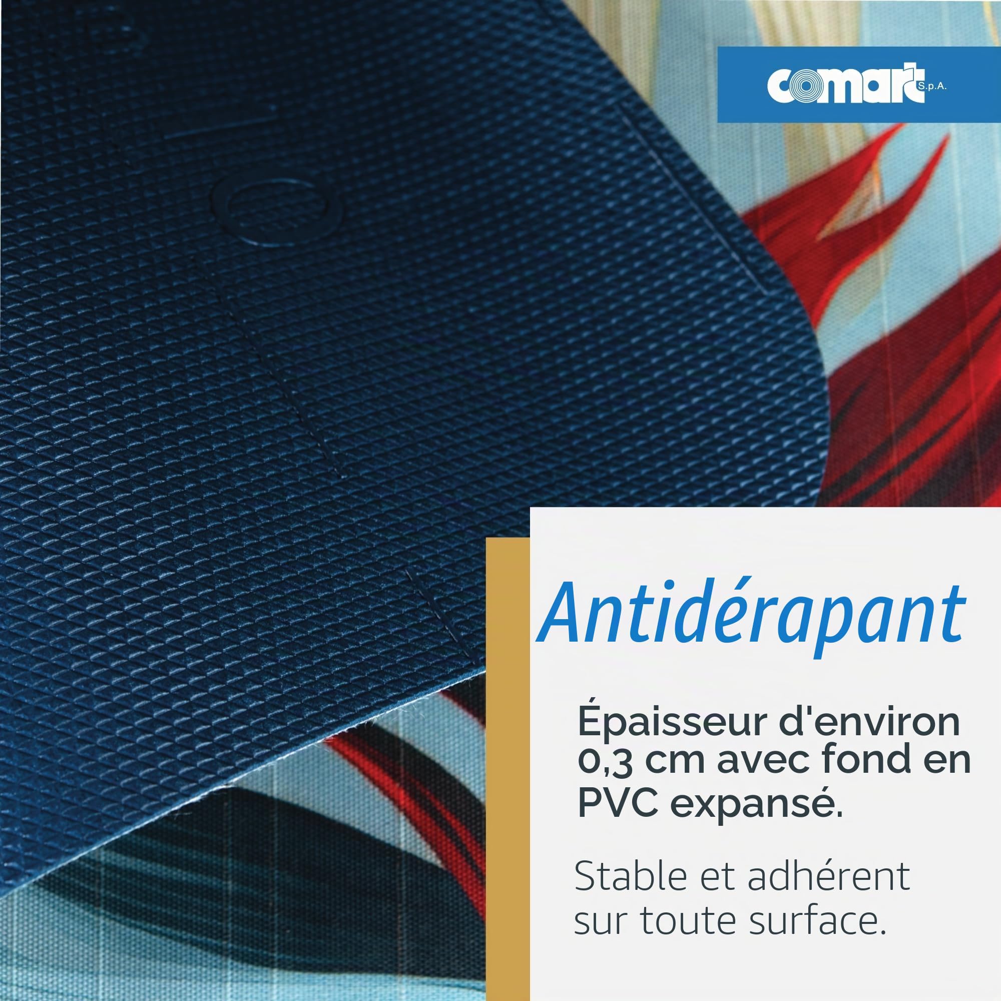 Comart - Tapis Cuisine Austin - Imperméable - 50x100 - Feuilles Tropicales