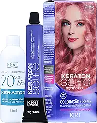 KERT Coloração Permanente Em Creme Para Cabelos Com Cistina E Óleo De Macadâmia Selfie My Crush 50G Keraton Pink/Rosa