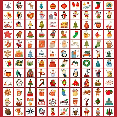 Miniatura 5 de Partywind 408 estilos de tatuajes de Navidad para niños y niñas, suministros de fiesta de Navidad, regalos de Navidad, rellenos de bolsas de regalos