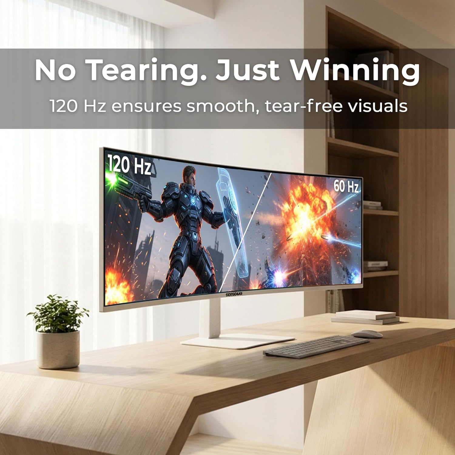 Deco Gear 49" Curved Ultrawide 5K Gaming Monitor, 32:9, 120 Hz, 101% NTSC 100% sRGB, USB-C 65W, Adjustable, Home Office and Entertainment Workstation - Exclusive White Edition 5 81246oadCeL. AC SL1500