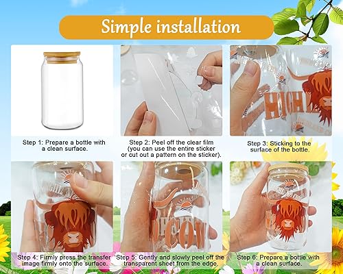 Miniatura 6 de Rngmsi Envoltura de taza UV DTF  8 hojas de primavera UV DTF envolturas de taza para 16 onzas de abeja mariposa gnomos Uvdtf envolturas de taza