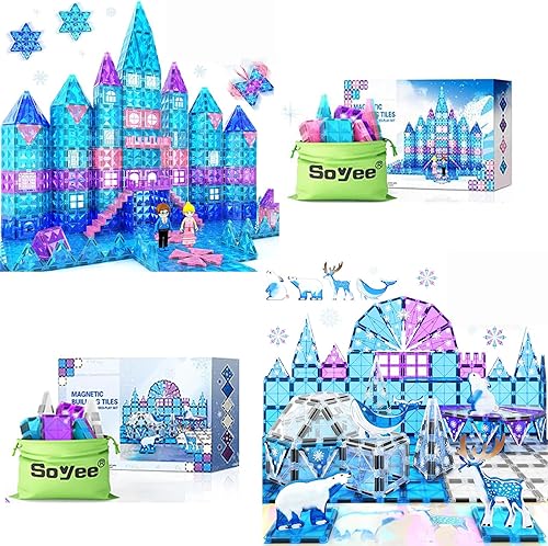 Juguetes de Frozen para niñas, azulejos magnéticos, 156 piezas con muñecas, impresiones invernales, juguetes de construcción, juguetes para niñas de disponible en Yaxa Venezuela