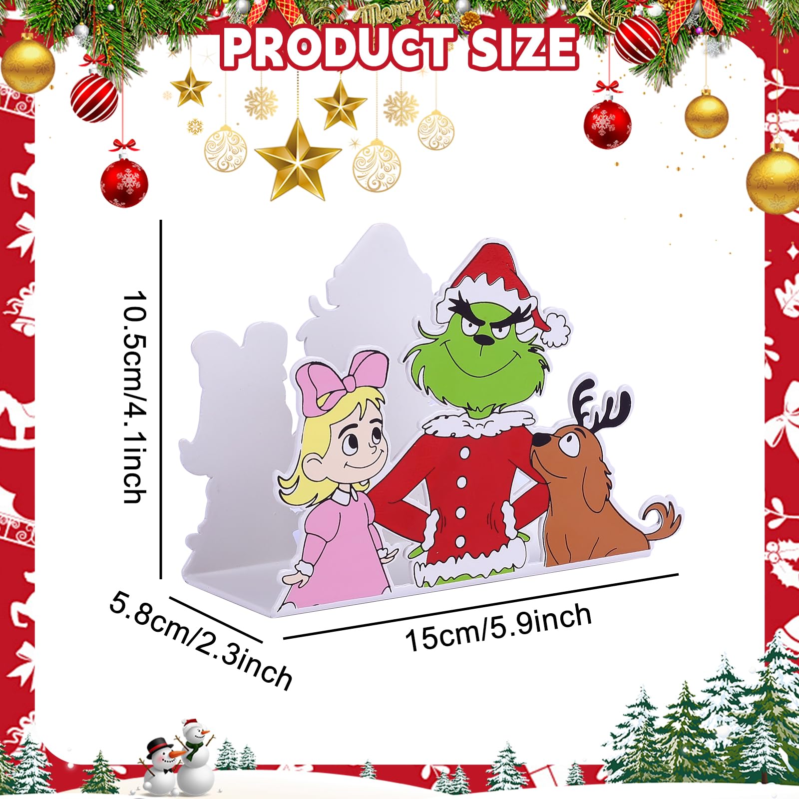 Christmas Napkin Holder for Tables-Christmas Design for Christmas Decorations,Napkin Holders Dispenser for Indoor & Outdoor Modern Paper Napkin Holder for Desk Home Decor Gifts