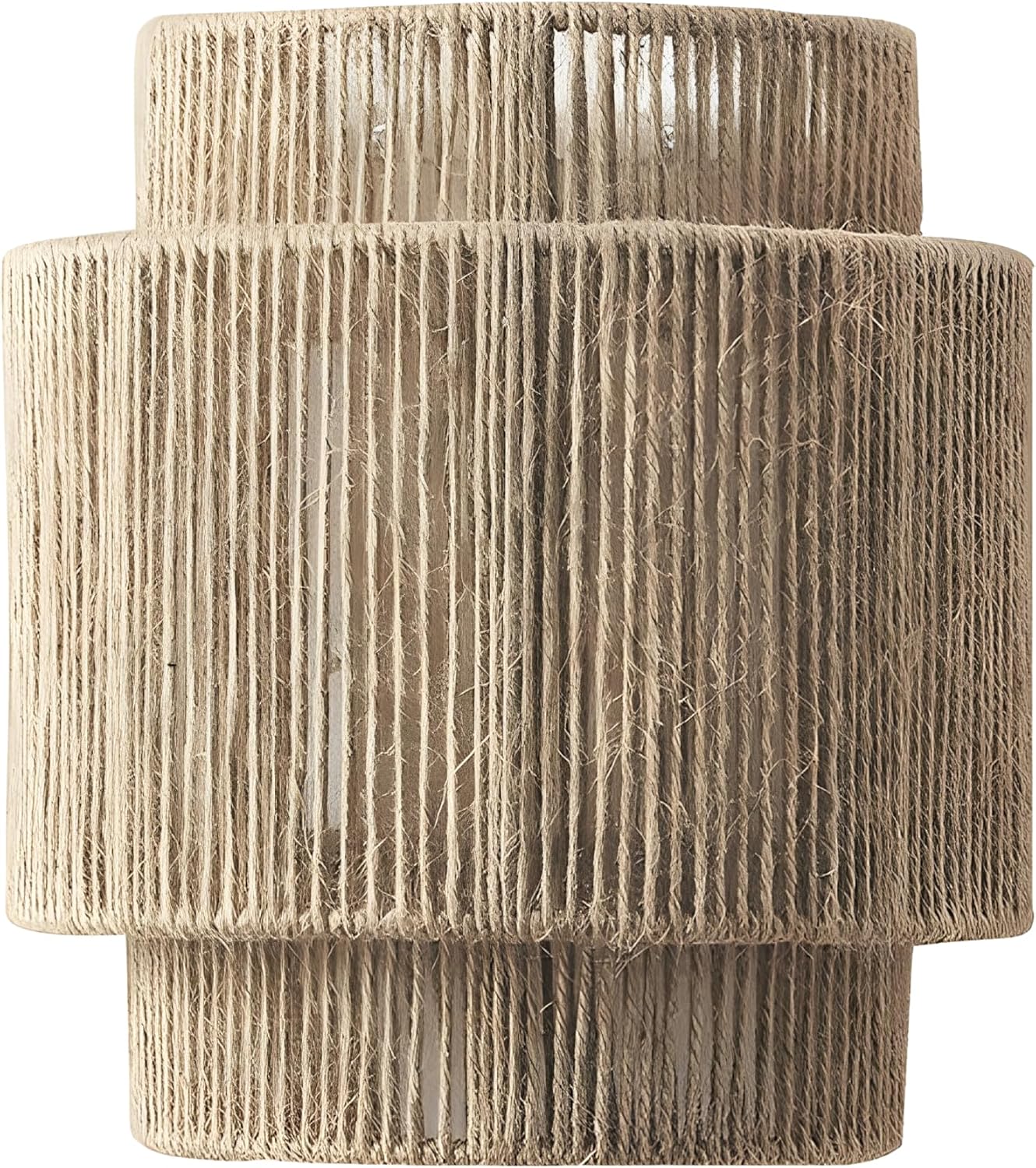 Bofea-1 Light Boho Wall Light,Rattan Wall Sconce with Hand Woven Hemp Rope Shade,Plug in Wall Sconces,Boho Bedside Lamp,Farmhouse Rustic Wall Lamps Light Fixture for Living Room Bedroom Stairway