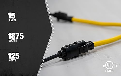 Vista 13 de Southwire - Adaptador de cable de alimentación para generador, calibre 12/3, 15 amperios, con receptáculos iluminados, construcción de conector