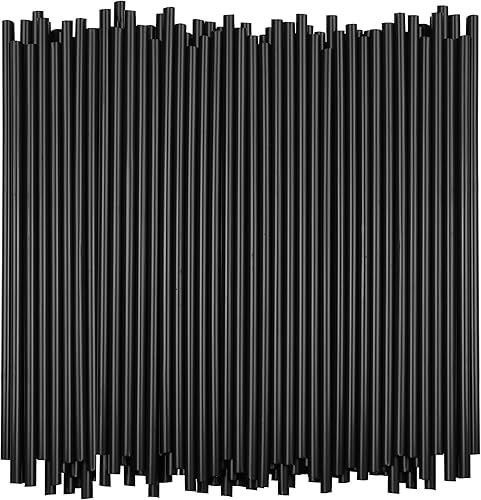 Miniatura 2 de Pajitas de plástico de 7.75 pulgadas (500 unidades), pajitas desechables  hechas para vidrio estándar de 16 onzas (negro)