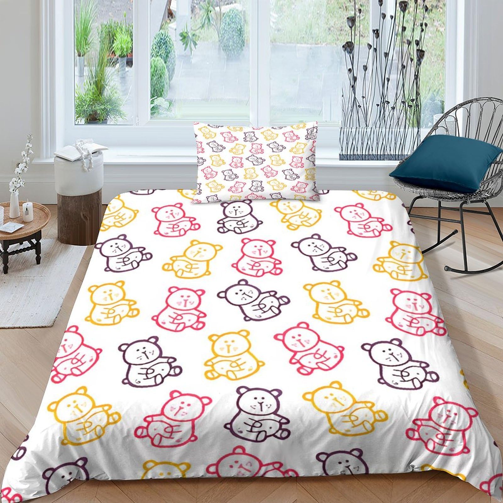 Housse de couette ours en peluche le cadeau idéal en parure de lit 3D enfant