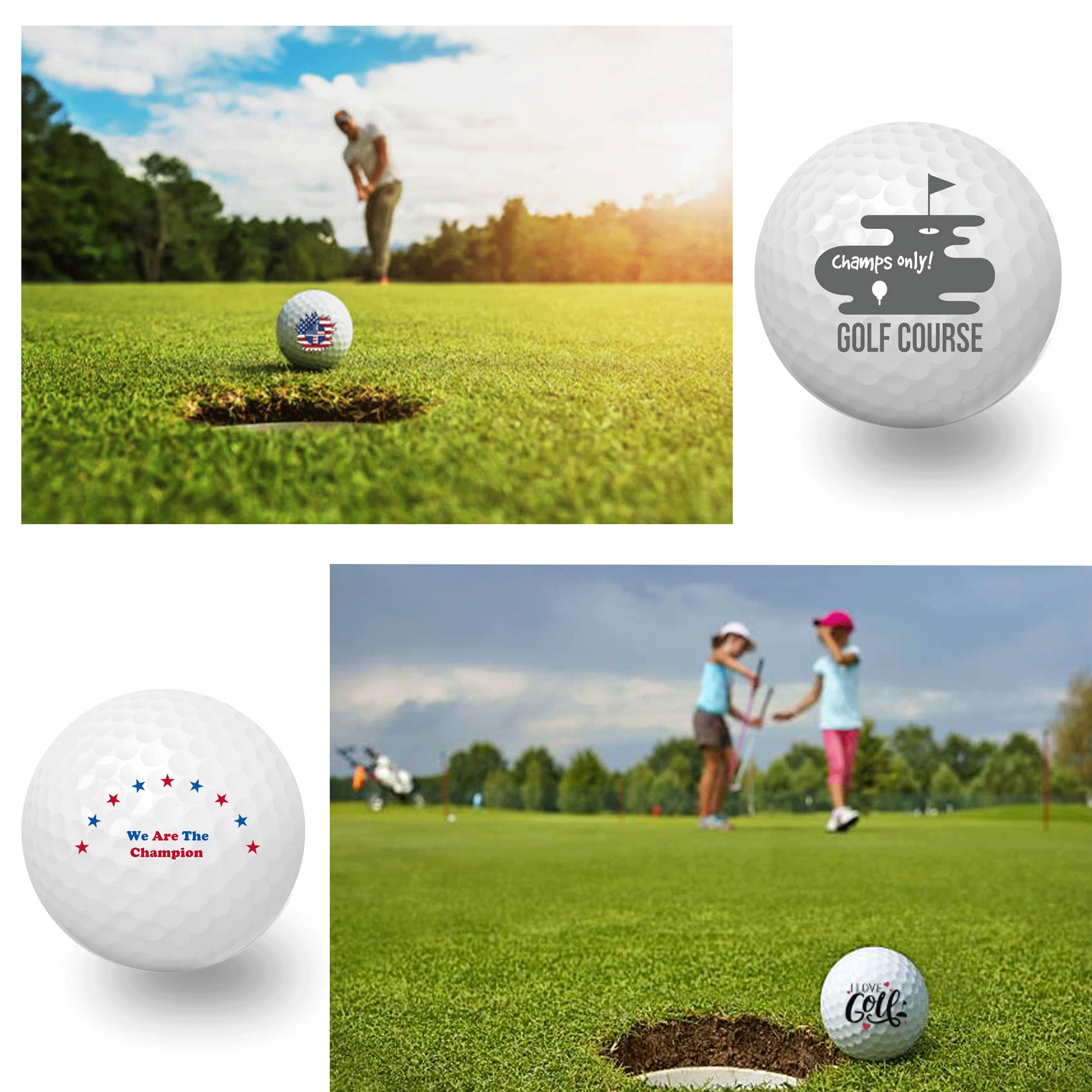 Personalisierte Golfbälle mit individueller Beschriftung Foto/Logo/Name für Hochzeiten und Freizeitaktivitäten Neuheit Golfgeschenke für Papa Golfer, 3er-Pack