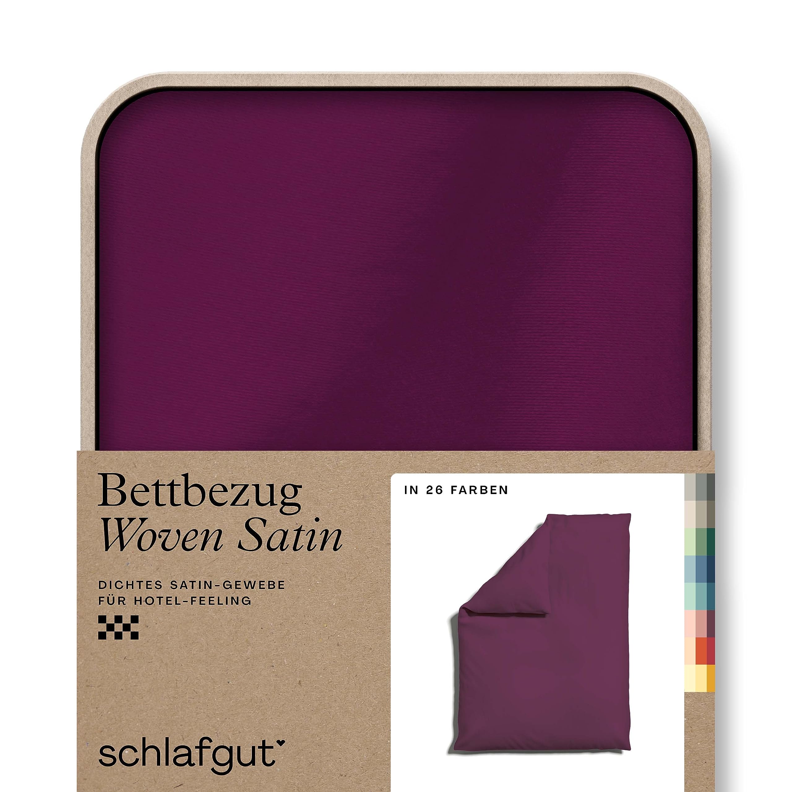 schlafgut Woven Satin Bettwäsche 135x200cm Bettdecke Bezug einzeln, Purple Deep Uni in Hotelqualität mit 100% Baumwolle | Bettbezug, Deckenbezug, Lila, Satin, 100% Baumwolle, Hotelqualität, bügelfrei, OEKO-TEX