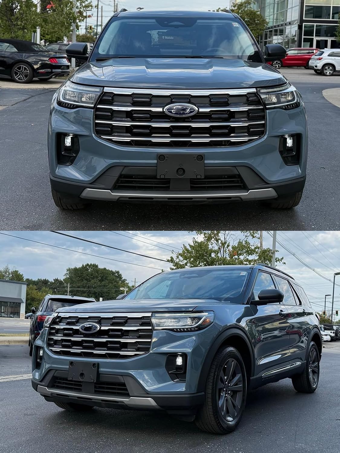 FASTCHE Front License Plate Frame Compatible with 2025 2026 Ford Explorer Front Bumper License Tag Plate Holder Mounting Bracket Replace # RB5Z-17A385-AA FO1068211