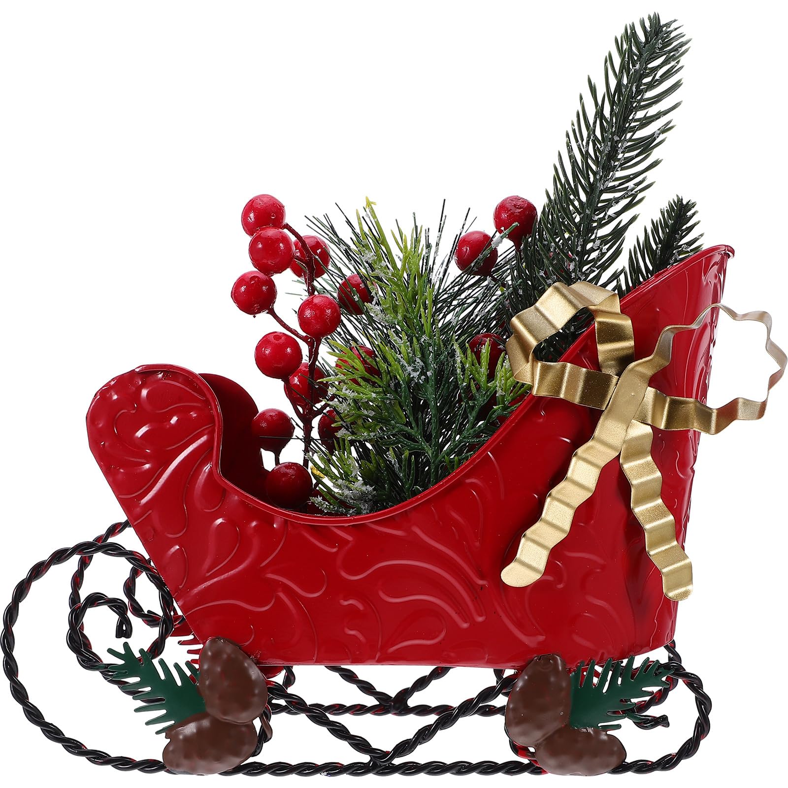 Gadpiparty Adorno de Trineo navideño: decoración de Escritorio para Fiestas navideñas, Adornos Colgantes navideños, Regalo Festivo - Rojo