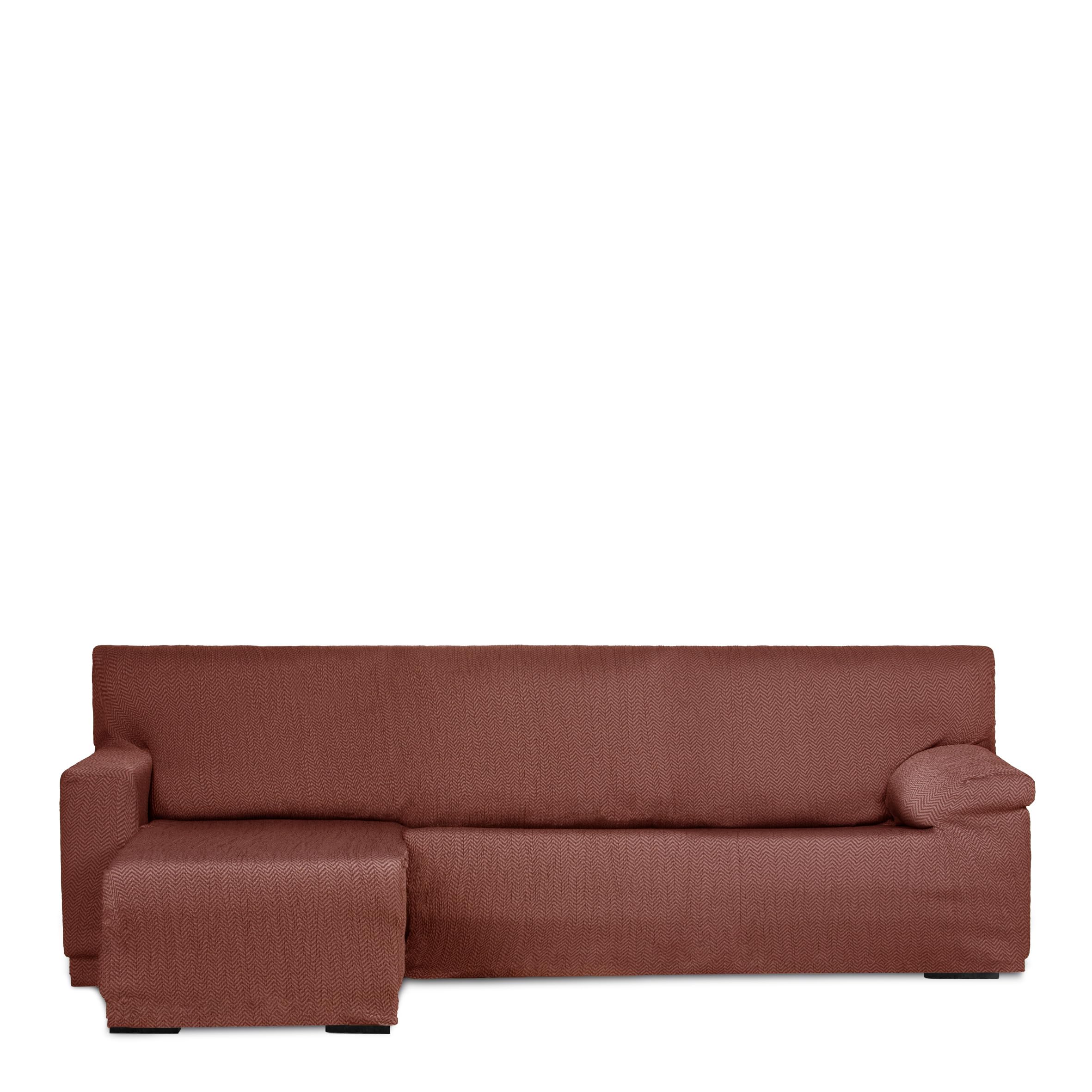 Eysa Light Sofa Cover for Chaise Longue with Short Arm Left Side Front View Caldera Colour