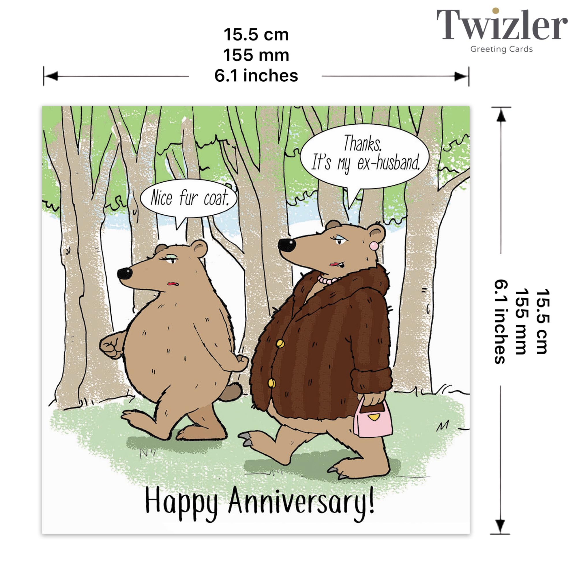 Twizler Funny Card Con Uomo E Donna - Biglietti - Happy Birthday Card