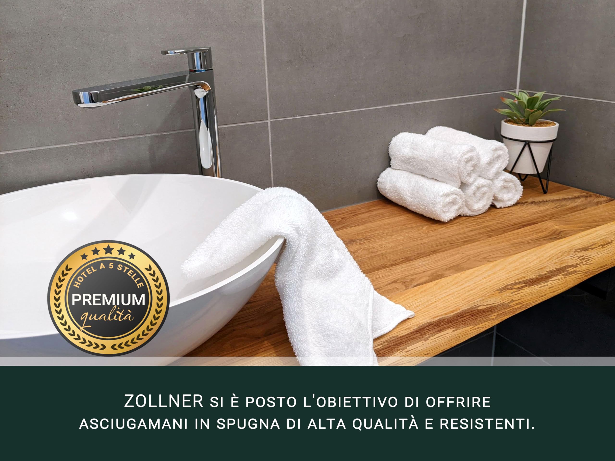 ZOLLNER 10 asciugamani per ospiti - piccole lavette morbide in 30x50 cm - lavabili a 60°C - cotone - bianco - qualità alberghiera - certificat - Oeko Tex®