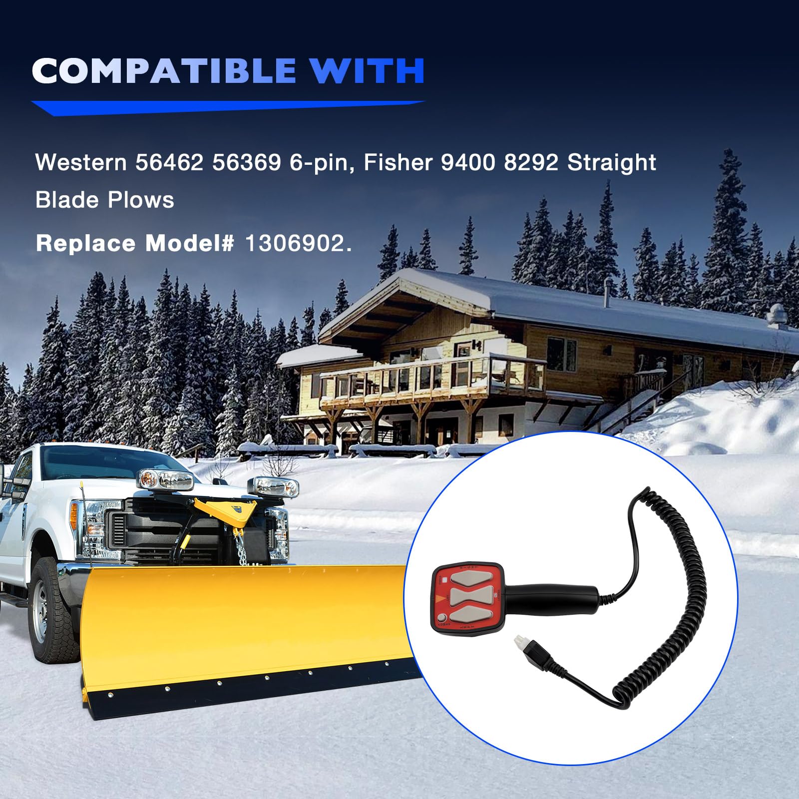 New OEM Fisher Joystick Controller Snow Plow 8292 Minute Mount 6 pin Straight New OEM Fisher Joystick Controller Snow Plow 8292 Minute Mount 6 pin Straight