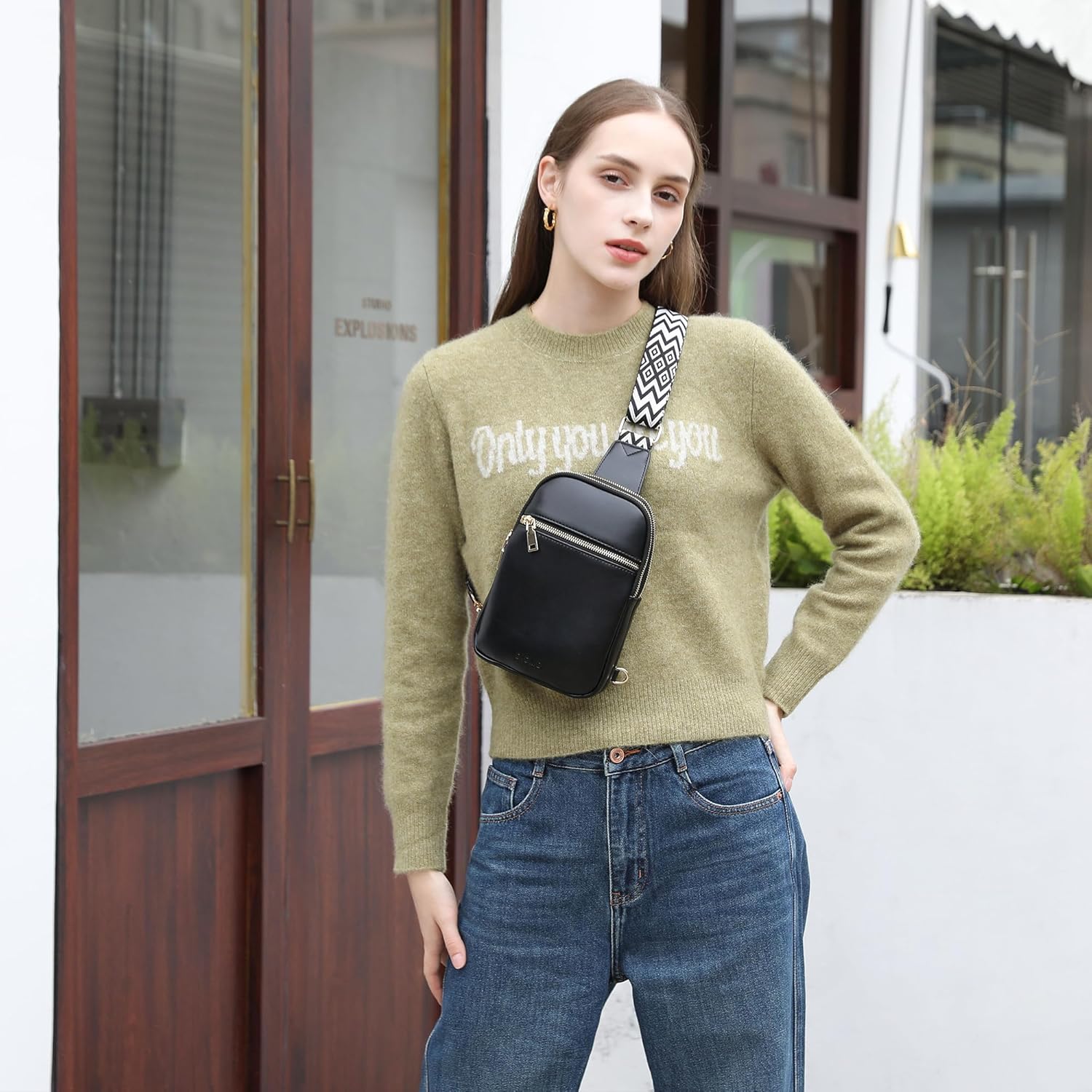 DIOMO Anti Theft Small Sling Bag for Women Cross Body Bag Trendy, RFID Fanny Packs Vegan Leather for Women Travel Belt Purse - Image 3